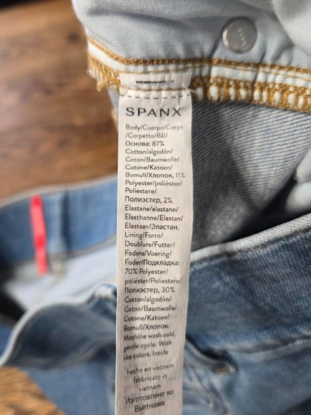 NWT SPANX Flare Jeans in Stonewashed Blue Size XLP - Picture 4 of 8
